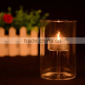 New Design Glass Material Clear Crystal Candle Holder Goblet