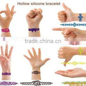 Tattoo Silicone Bracelet Wristband Hollow silicone Bracelet 2011 new fashion Style