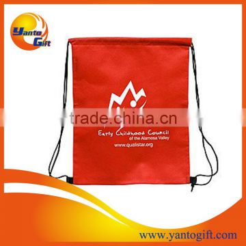 Logo printed cheap non woven drawstring bag for shoes