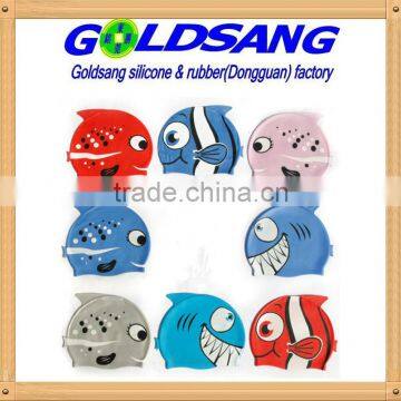 Cute Pattern children silicone swim cap cover ear