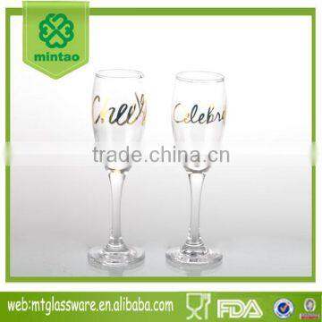 2016newest High Quality Wine Glass Set Paste Golden Decal photo-3