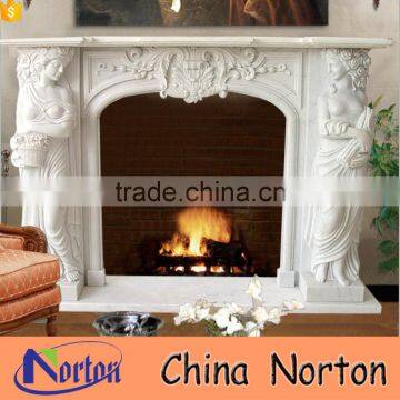 Indoor freestanding install french style marble fireplace mantel NTMF-F820A