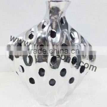 Beautiful New Style Silver Finish Home Decoration Metal Vase photo-5