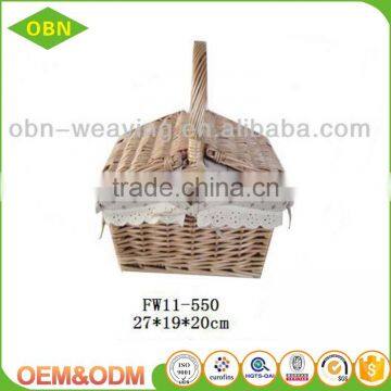 China Custom Excellent Quality Wholesale Cheap Handmade Mini Empty Wicker Picnic Basket photo-4