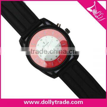 Red Circle Strap LED Brand Black Silicon Watch