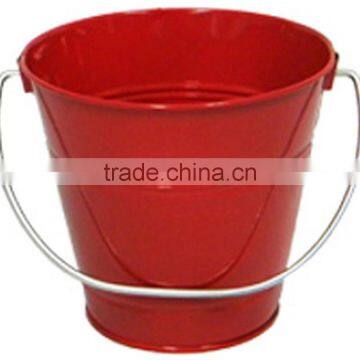 Red Metal Children Bucket With Handle