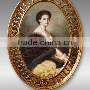 Antique framed oil painting,women portrait oil painting