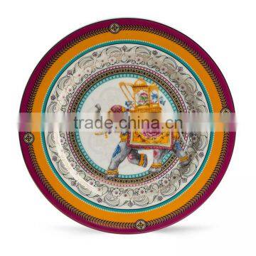 New Product Luxury 12" Gold Rim Bone China Charger Plates
