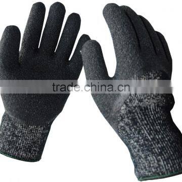 HPPE and Acrylic crinkle latex cutting gloves winter