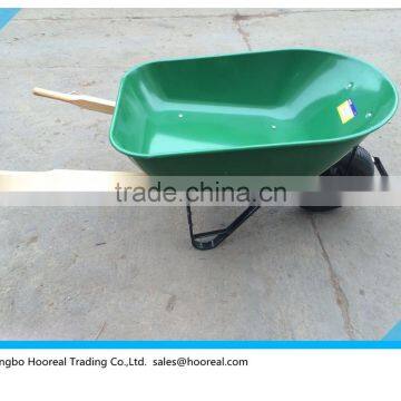 6CU/FT Heavy Duty Wheelbarrow Garden Green Wheel Barrow With Pneumatic Tyre With Wooden Handle