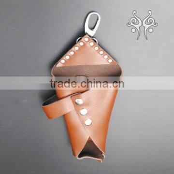 Leather Scissors Holder Case Rivet Clips Bag