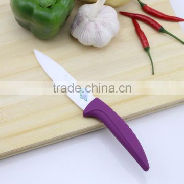 Slip-resistant Handle Printing Blade Ceramic Knife with Flower Pattern