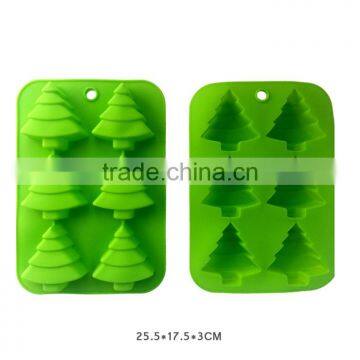 11032 Fashion Colored Christmas Tree Leaf-shape Silicone Cake Mould photo-5