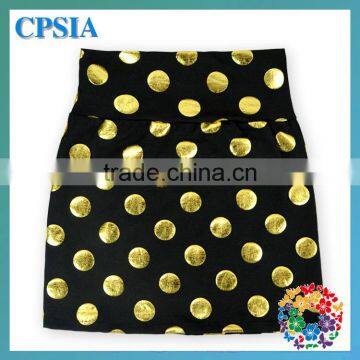 Hot Cheap Beautiful Kids Short Skirts,Gold Dots Children Coffee Color Skirts,Baby Girls Mini Skirt For Party photo-4