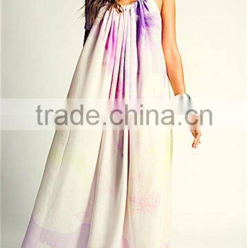 Digital Print Big Blend Floral Long Dress