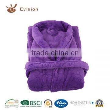 2016 NEW Microfiber Coral Fleece Bathrobe With Lila Color