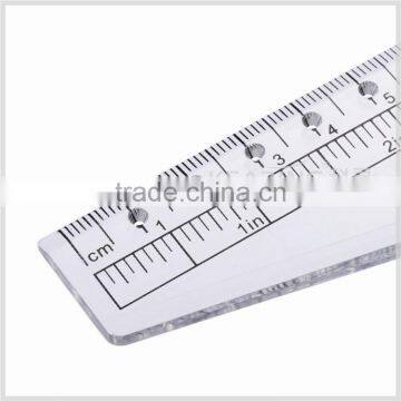 Kearing Transparent Plastic Parallel Rolling Ruler Measuring Tool Engineer Scale Ruler 30 cm & 12'' With Protractor Math#MPR30 photo-3