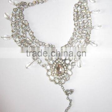 GOLD Tone Crystal PAYAL Anklets Pair With Toe Ring Barefoot Sandal photo-6