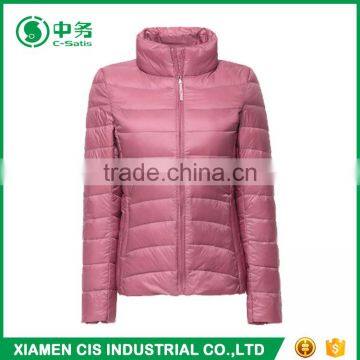 Popular Style Pink Color Women Ultralight Goose Down Jacket for Winter photo-2