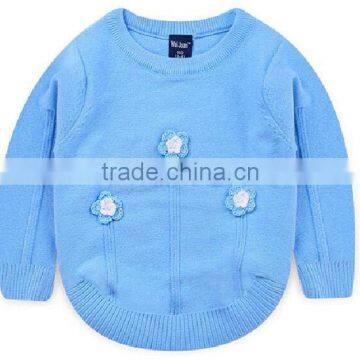 Custom Factory Latest Fancy Embroidered Flower Winter Kids Cottton Sweater photo-5