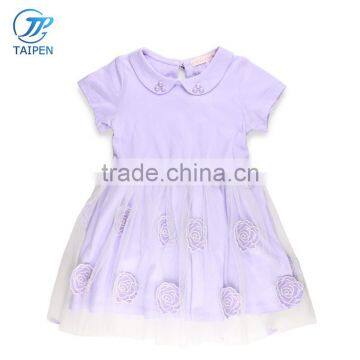 OEM 2017 Summer Baby Princess Party Knitted Dress For Baby Girl Summer Dress T16313 photo-3