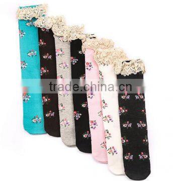 Custom Lovely Cartoon Eco Friendly Polyester Cute Sex Young Girl Tube Socks