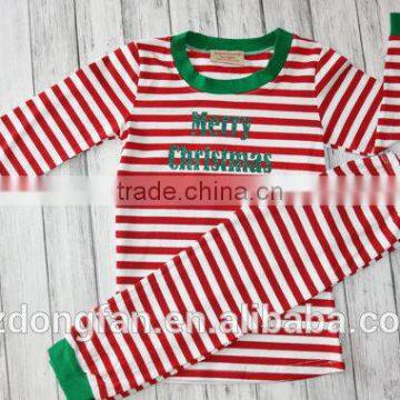 Newborn Baby Christmas Pajamas Red and White Stripe Set Unique Boy or Girl Names Monogram Personalized Sleepwear photo-4