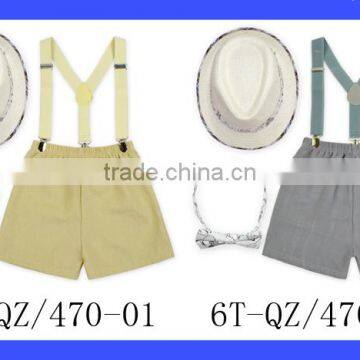 Summer Unisex Clothes Kids Panties Plain Color Linen Uniform Baby Braces Suit Shorts photo-6