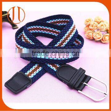 2016 Factory price mix color customized woven rope braided elastic stretch canvas belt