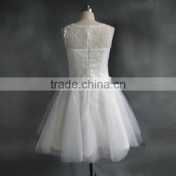 Applique Lace Short Ball Gown Wedding Dress photo-4