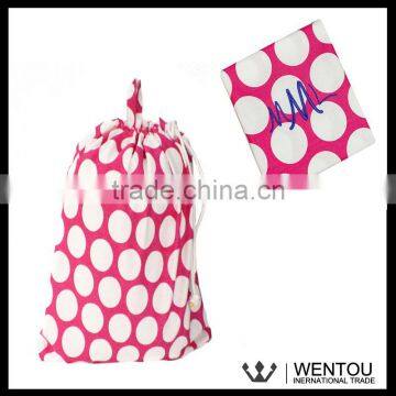 China Alibaba Chevron Polka Dot Cotton Laundry Bag For College