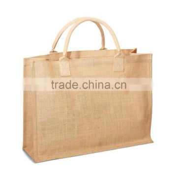 Eco-Friendly Jute Burlap Beach Shopping Tote Bag - features cotton webbed handles and comes with your logo.