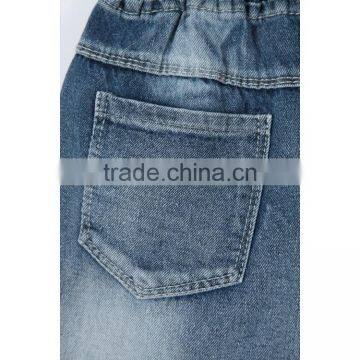 China Apparel Factory Elastic Ribbon Waistband Kids Printed Shorts Jeans With Hole photo-4