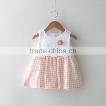 New style 100% cotton sleeveless wholesale baby girl dress