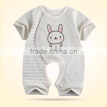 Factory Supply Organic Cotton Newborn Baby Girls Short Sleeve Romper Bodysiut Jumpsuit One-pieces Outfits Set photo-5