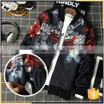 Fashion Polyester Men Jacket Stock Skull Design Men Jacket