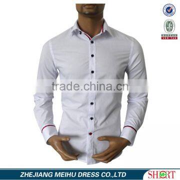 2017 Men's White Dress Formal Shirts With Contrast Color on Collar and Cuff photo-2