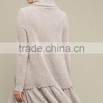 Winter Handmade Knit Wool Ladies Long Sweater Dress photo-5