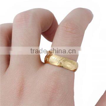 Fashion Gold Plated Message Titanium Steel Unadjustable Rings photo-3