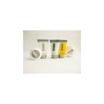 Hotel amenities, tube amenities, 30ml shampooing conditioner, body wash, lotion, soaps