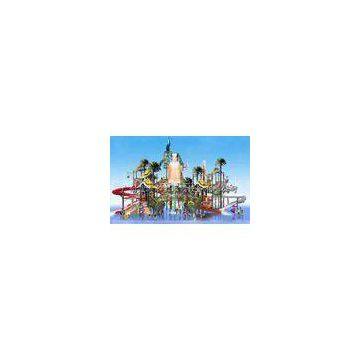 Outdoor Water Playground Equipments with water house and water slide for water park