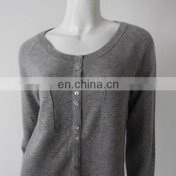 long sleeve button clothing knit sweater design 100% cashmere cardigan women