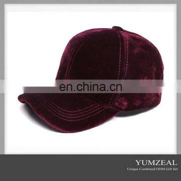 Red custom velvet baseball caps wholesale