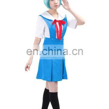 SunShine-Free Shipping Neon Genesis Evangelion Ayanami Rei Tokyo-3 School Uniform Anime Cosplay Costume photo-2