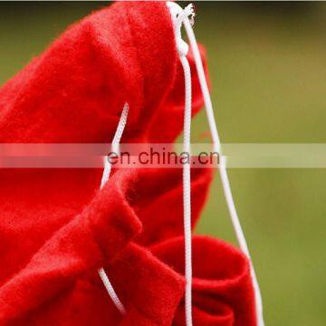 Christmas Printed Red Lightweight Large Drawstring Santa Claus Gift Bag photo-5