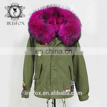 Irisfox 2016 Winter Warm Raccoon Fur Hooded Coat photo-4