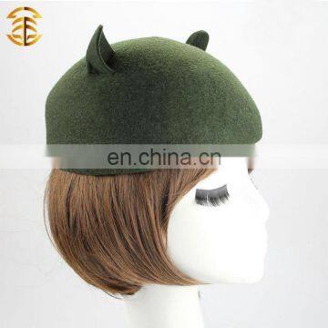 Top Quality Fedora Hat 100% Australian Wool Felt Fedora Hat with Cute Cat Ear