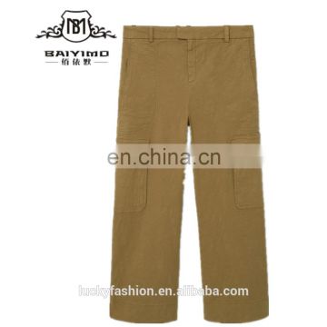 2016 Baiyimo cotton fabric side two cargo pockets women wholesale trousers