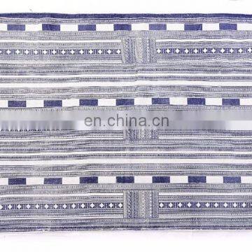 Indian Beautiful Rugs 4 X 6 Ft Blue White Cotton Block Print Accent Area Dhurrie Rug Flat Weave Hand