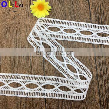 OLT13462 3.5cm fashion white cord guipure cotton embroidery lace for ladies